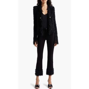 L’AGENCE Tati High Rise Crop Micro Bootcut Feather Jean in Saturated Black Size